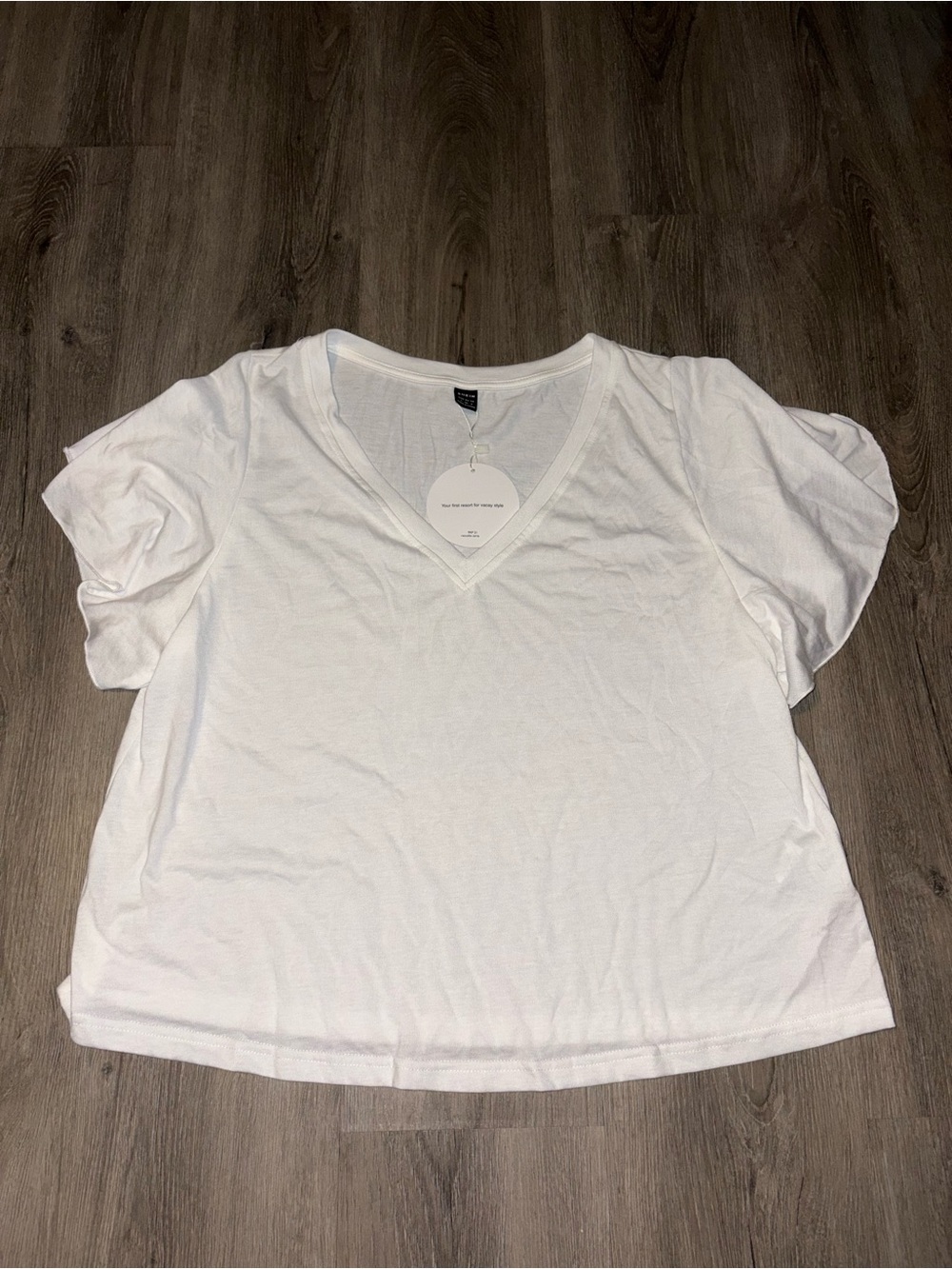 SHEIN | White Ruffle T-Shirt (NWT)